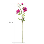 67cm Blue Glass Floor Vase and 12pcs Dark Pink Artificial Flower Set