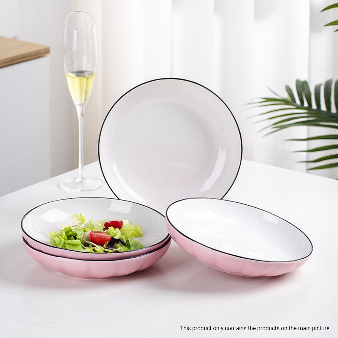 Pink Ceramic Dinnerware Set of 12