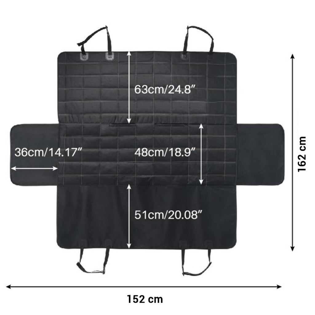 Luxury Oxford Waterproof Pet Back Seat Mat Black