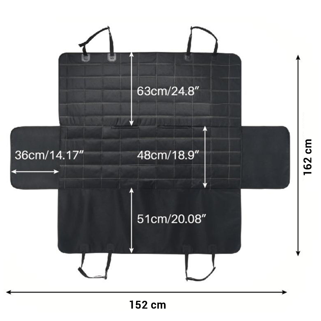 Luxury Oxford Waterproof Pet Back Seat Mat Black