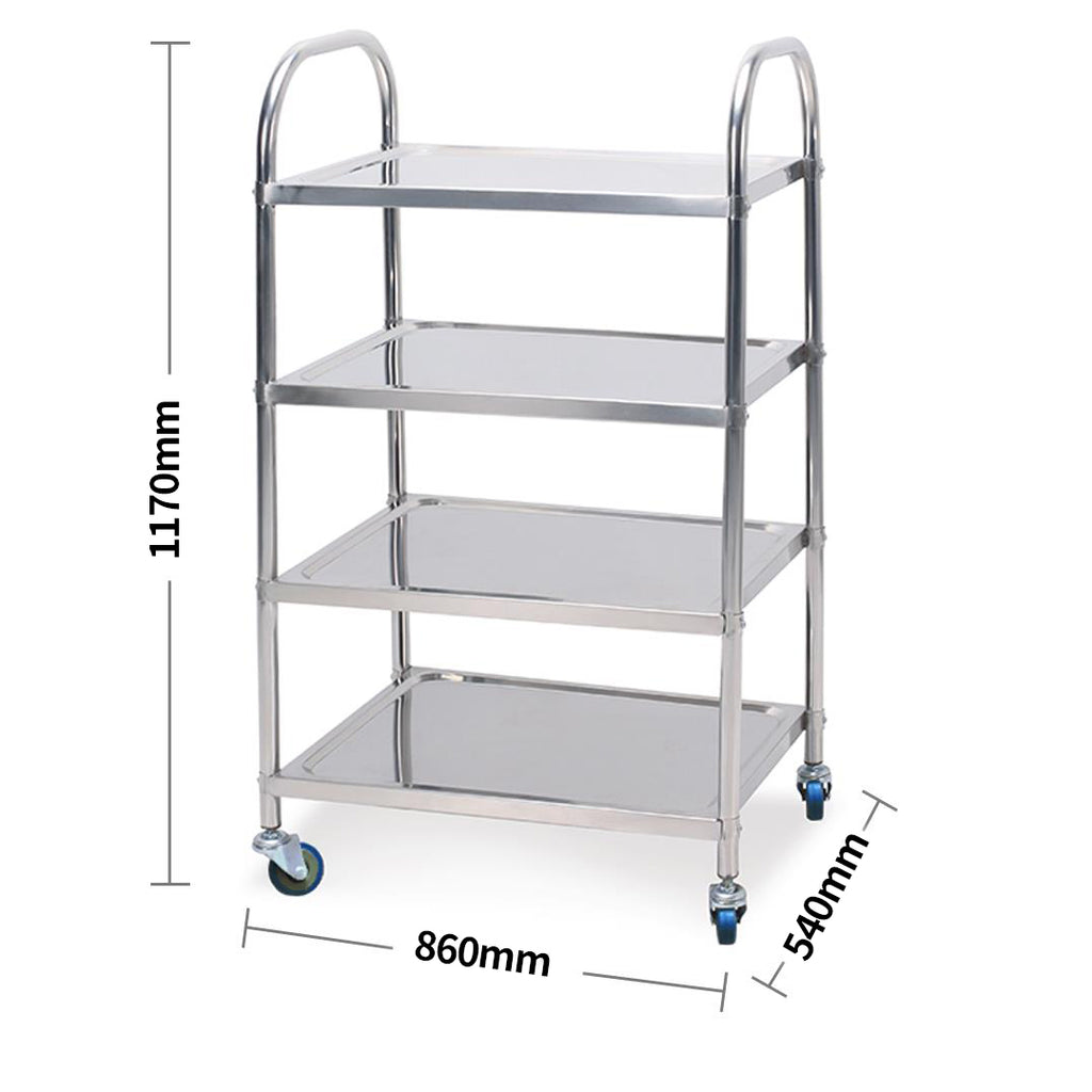 4 Tier Stainless Steel Utility Cart  860x540x1170