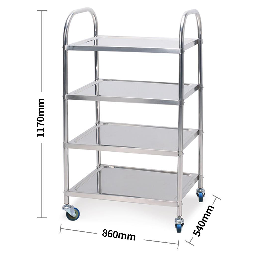 4 Tier Stainless Steel Utility Cart  860x540x1170