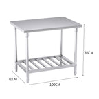 Commercial Catering Stainless Steel Work Bench 100*70*85cm
