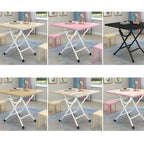 White Foldable Portable Standing Legs Square Table