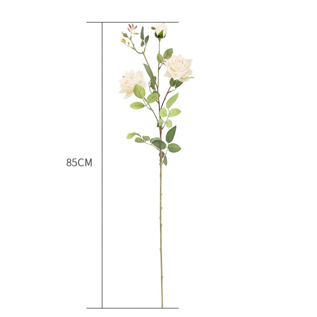 67cm Purple Glass Floor Vase and 12pcs White Artificial Fake Flower Set