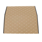 Leather Car Boot Foldable Trunk Cargo Organizer Box Beige/Gold Stitch Medium