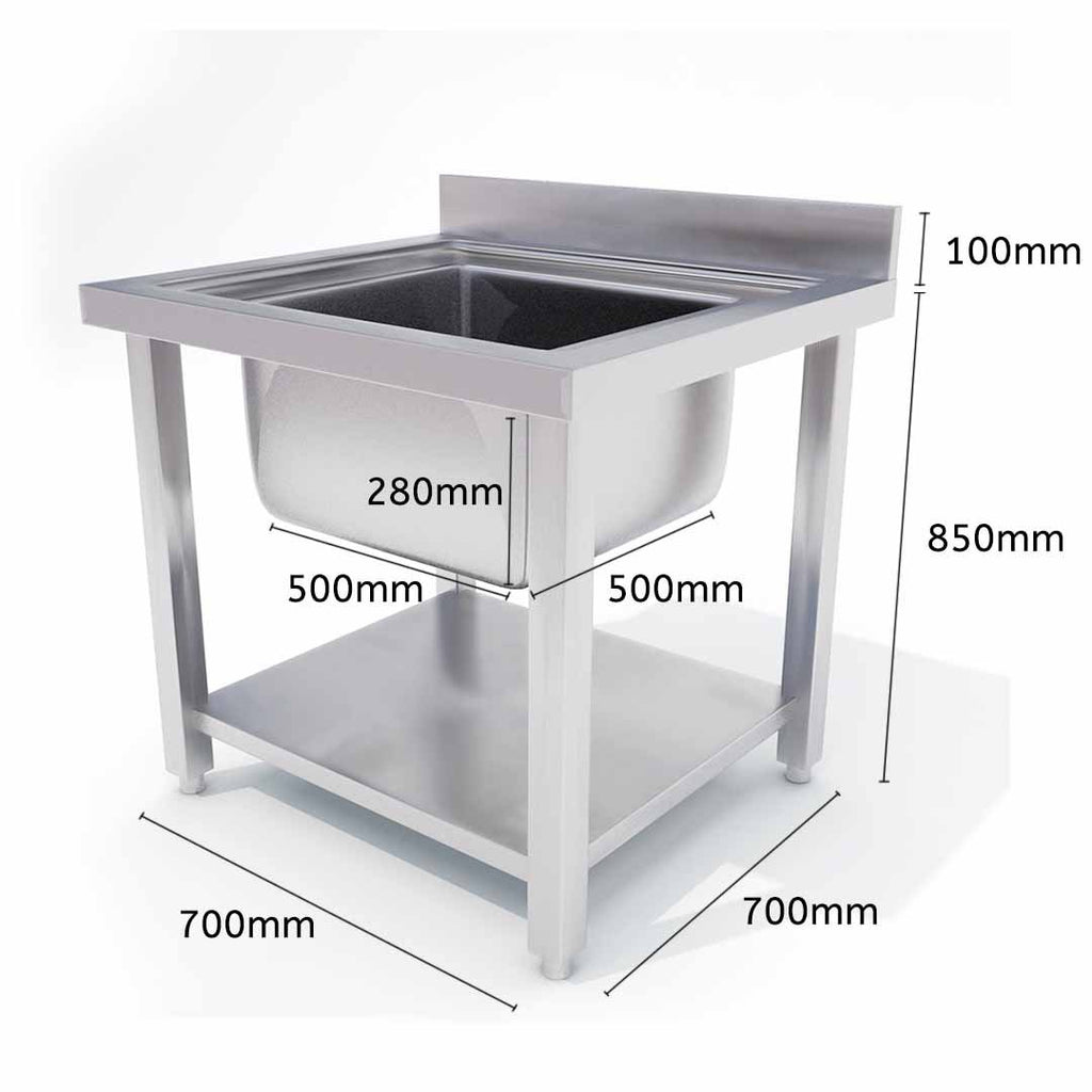 Commercial Stainless Steel Work Sink 70*70*85cm