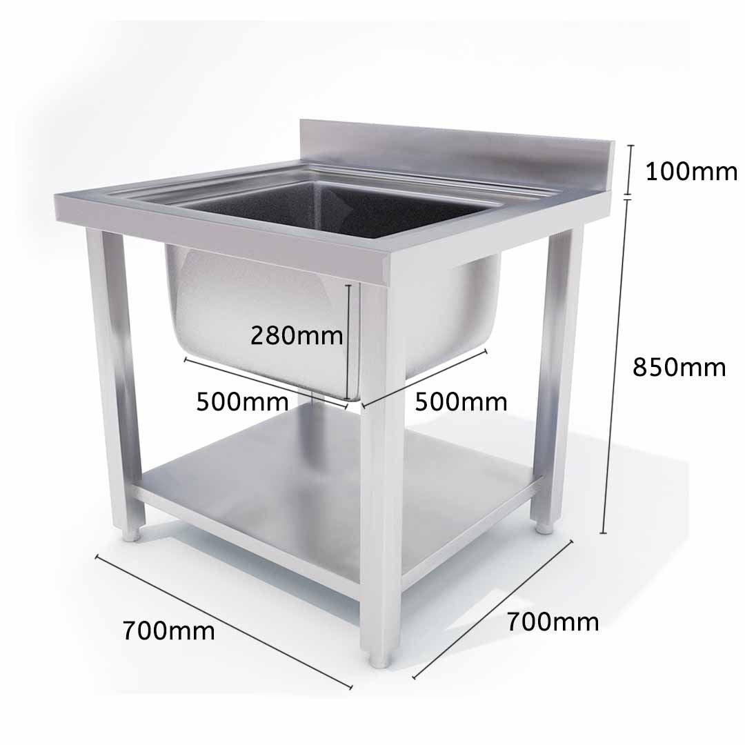 Commercial Stainless Steel Work Sink 70*70*85cm
