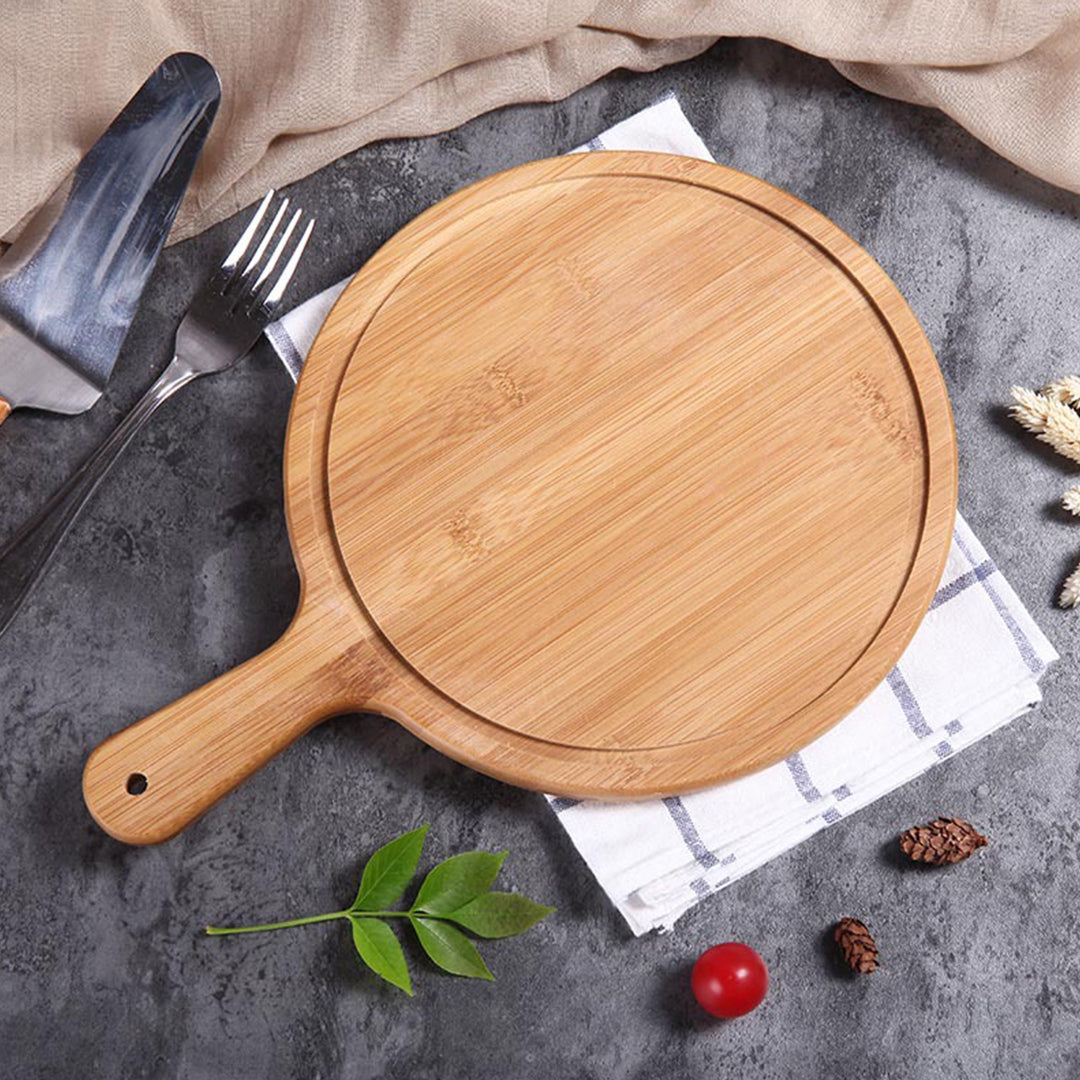 7 inch Blonde Round Wooden Tray