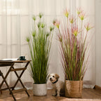 150cm Purple-Red Artificial Indoor Potted Papyrus Plant Tree