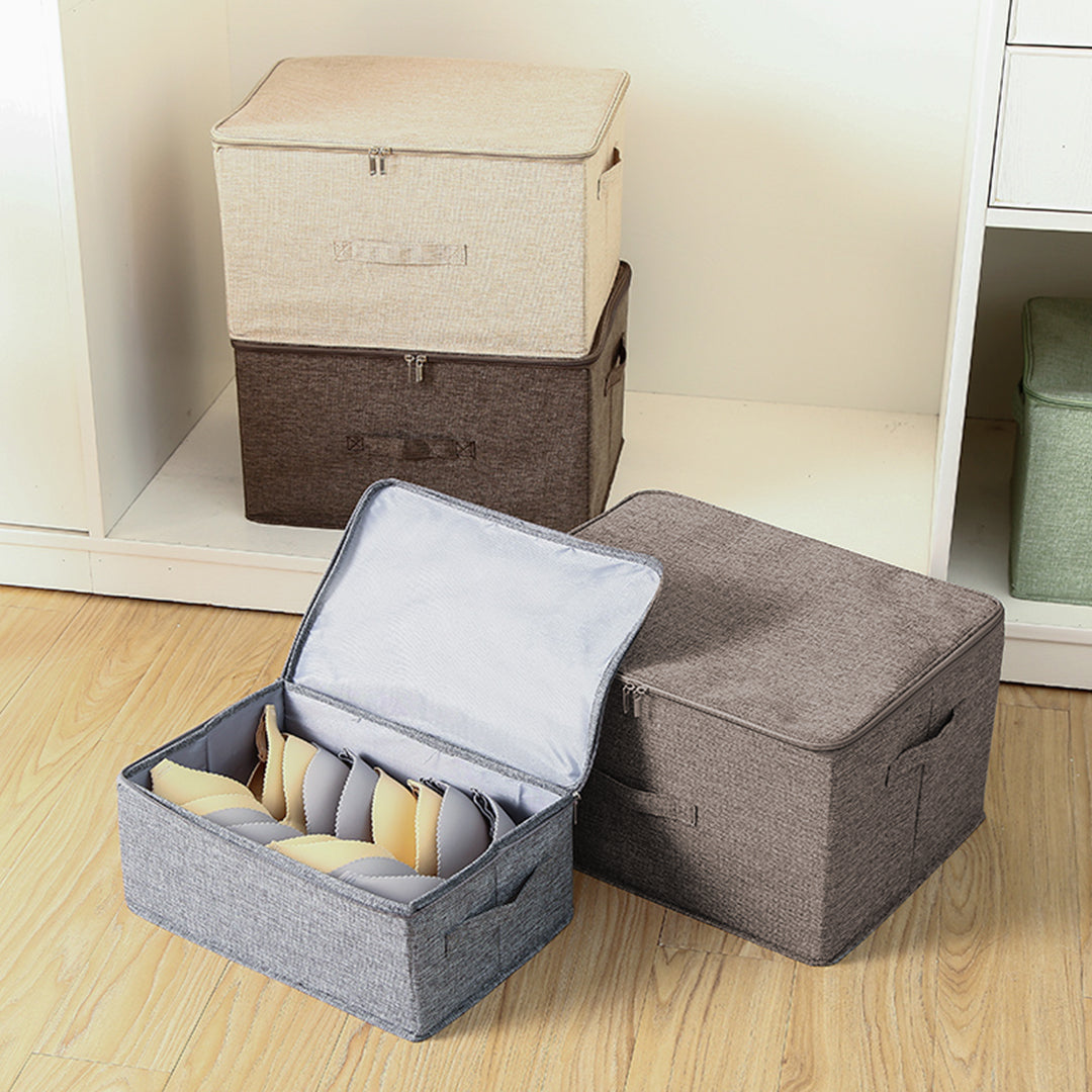Coffee Large Double Zipper Storage Box