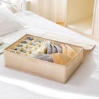SOGA Beige Flip Top Underwear Storage Box