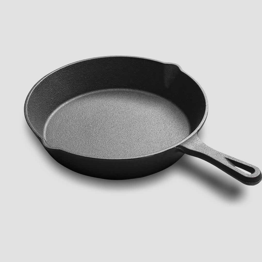 SOGA 26cm Round Cast Iron Frying Pan Skillet with Handle