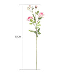 67cm Green Glass Floor Vase and 12pcs Pink Artificial Flower Set