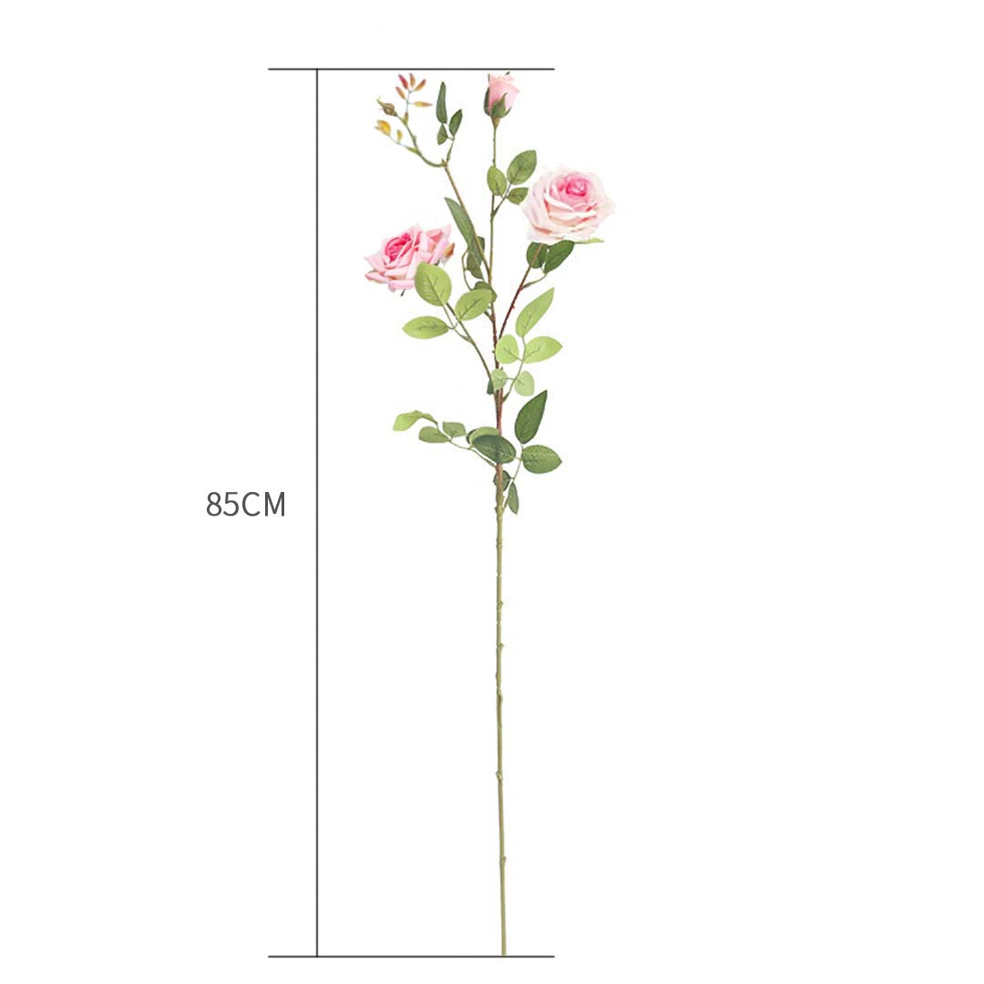 67cm Green Glass Floor Vase and 12pcs Pink Artificial Flower Set