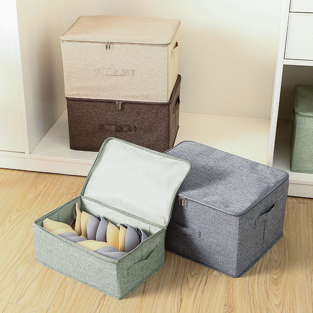 Green Small Double Zipper Storage Box