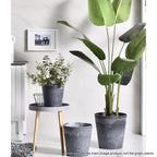 27cm Weathered Grey Round Resin Planter