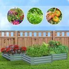 90cm Rectangle Galvanized Raised Garden Bed Green