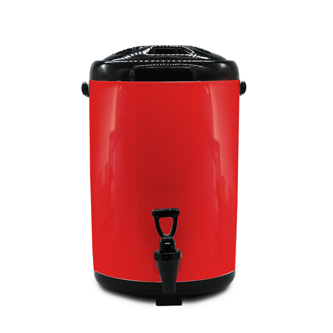 8L Stainless Steel Milk Tea Barrel with Faucet Red