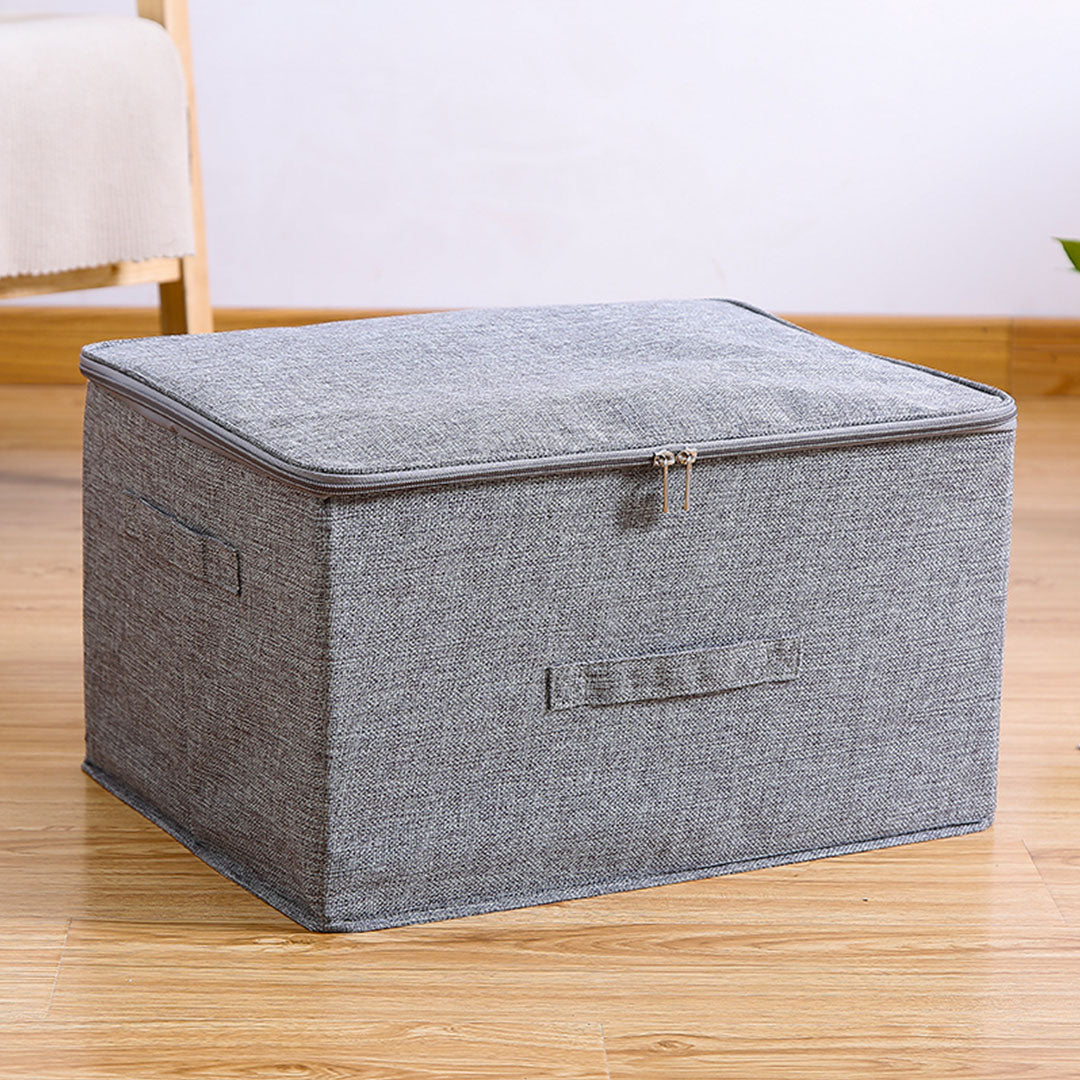 Grey Large Double Zipper Storage Box