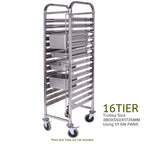 Gastronorm Trolley 16 Tier Stainless Steel Suits GN 1/1 Pans