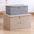 Beige Large Double Zipper Storage Box