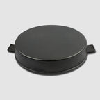 SOGA 25cm Round Ribbed Cast Iron with Handle