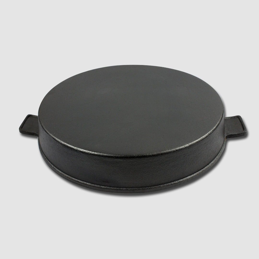 SOGA 25cm Round Ribbed Cast Iron with Handle