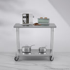 100cm Commercial Kitchen Stainless Steel Work Bench with Wheels