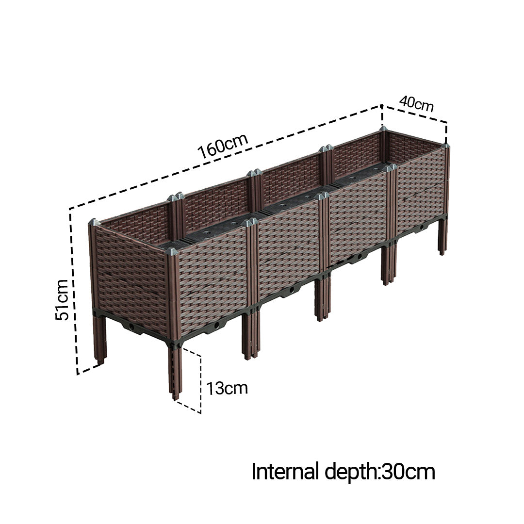 160X51CM Garden Plastic Planter Box with Legs
