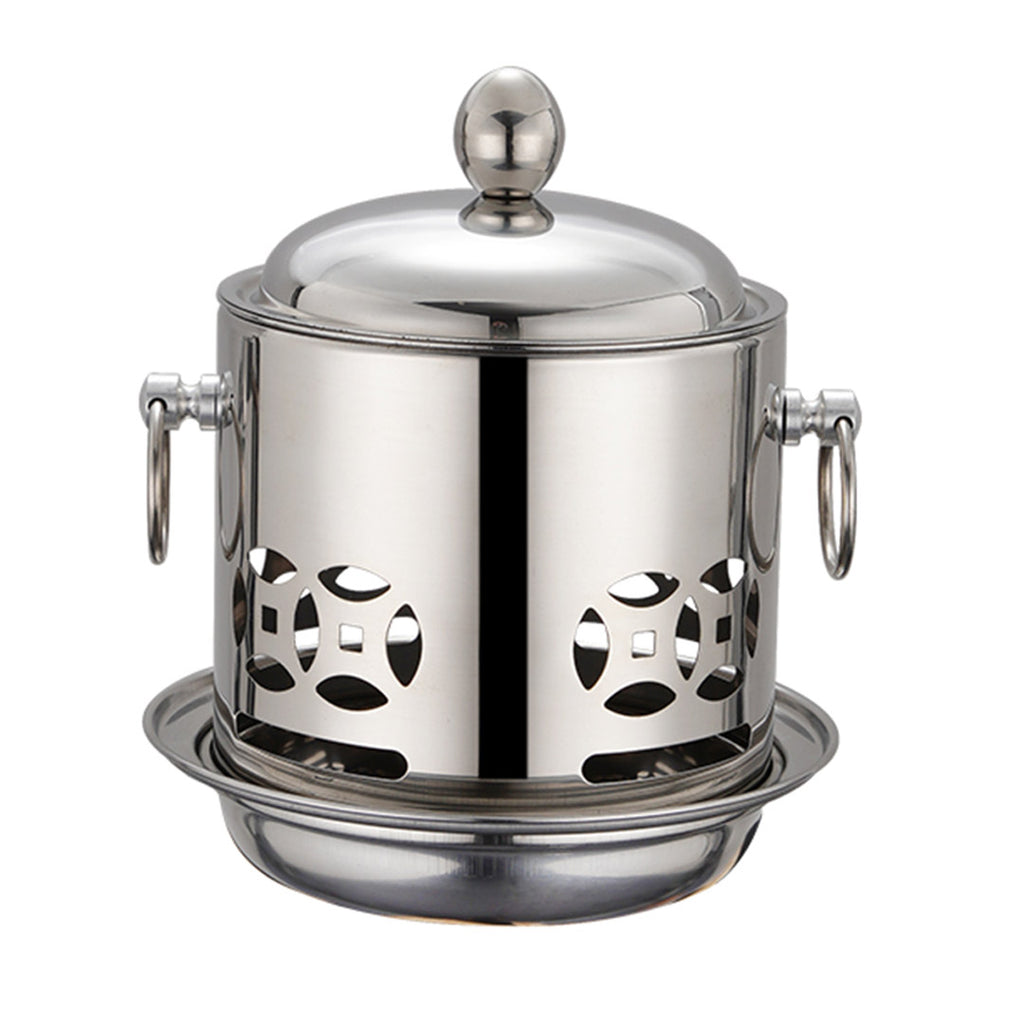 Stainless Steel Single Asian Hot Pot with Lid