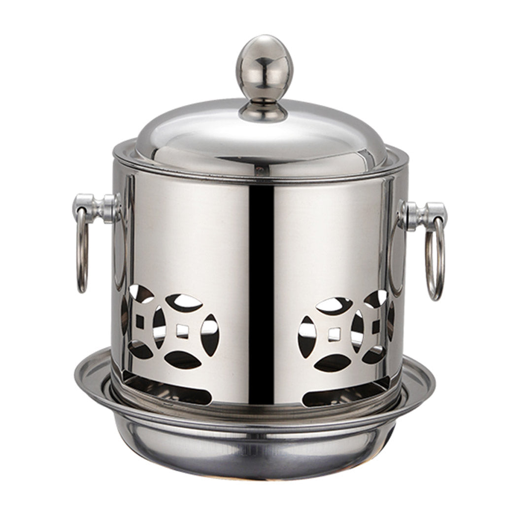 Stainless Steel Single Asian Hot Pot with Lid