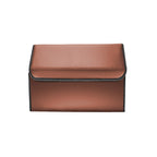 Leather Car Boot Foldable Trunk Cargo Organizer Box Coffee Small