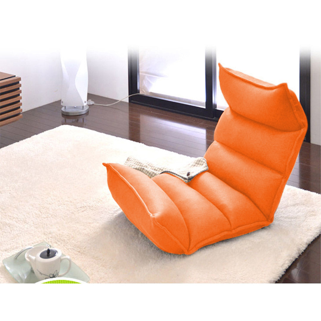 Leather Floor Recliner Lazy Chair Orange