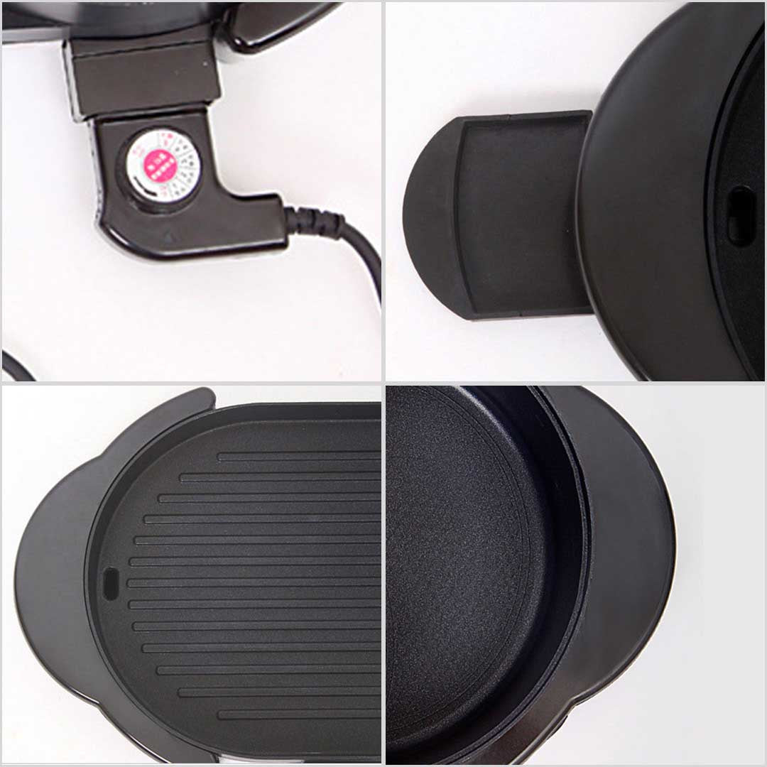 2 in 1 Electric Non-Stick BBQ Grill and Hotpot with Division