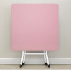 White Foldable Portable Standing Legs Square Table