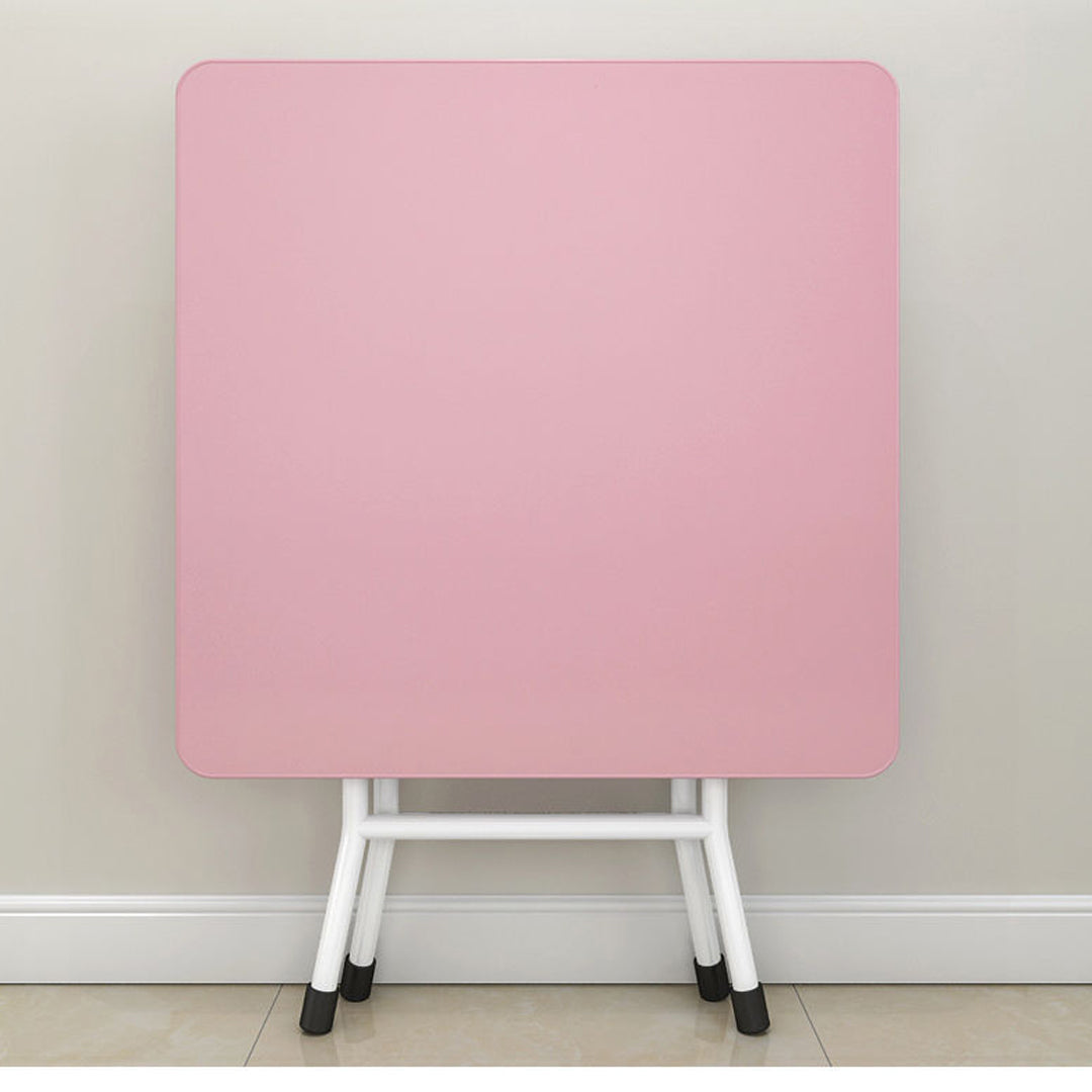 White Foldable Portable Standing Legs Square Table