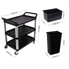 3 Tier Utility Cart w/ Two Bins Large