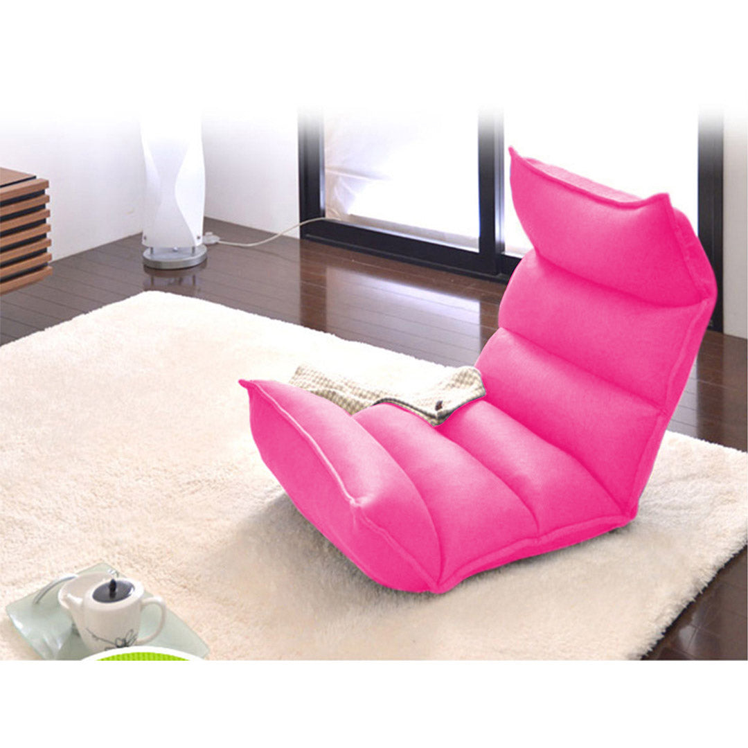 Leather Floor Recliner Lazy Chair Pink