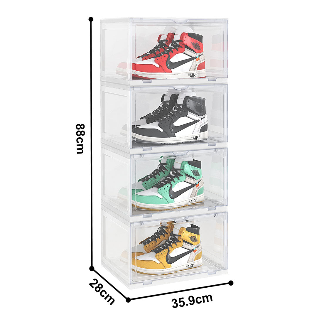 4 Tier Transparent Shoe Organiser