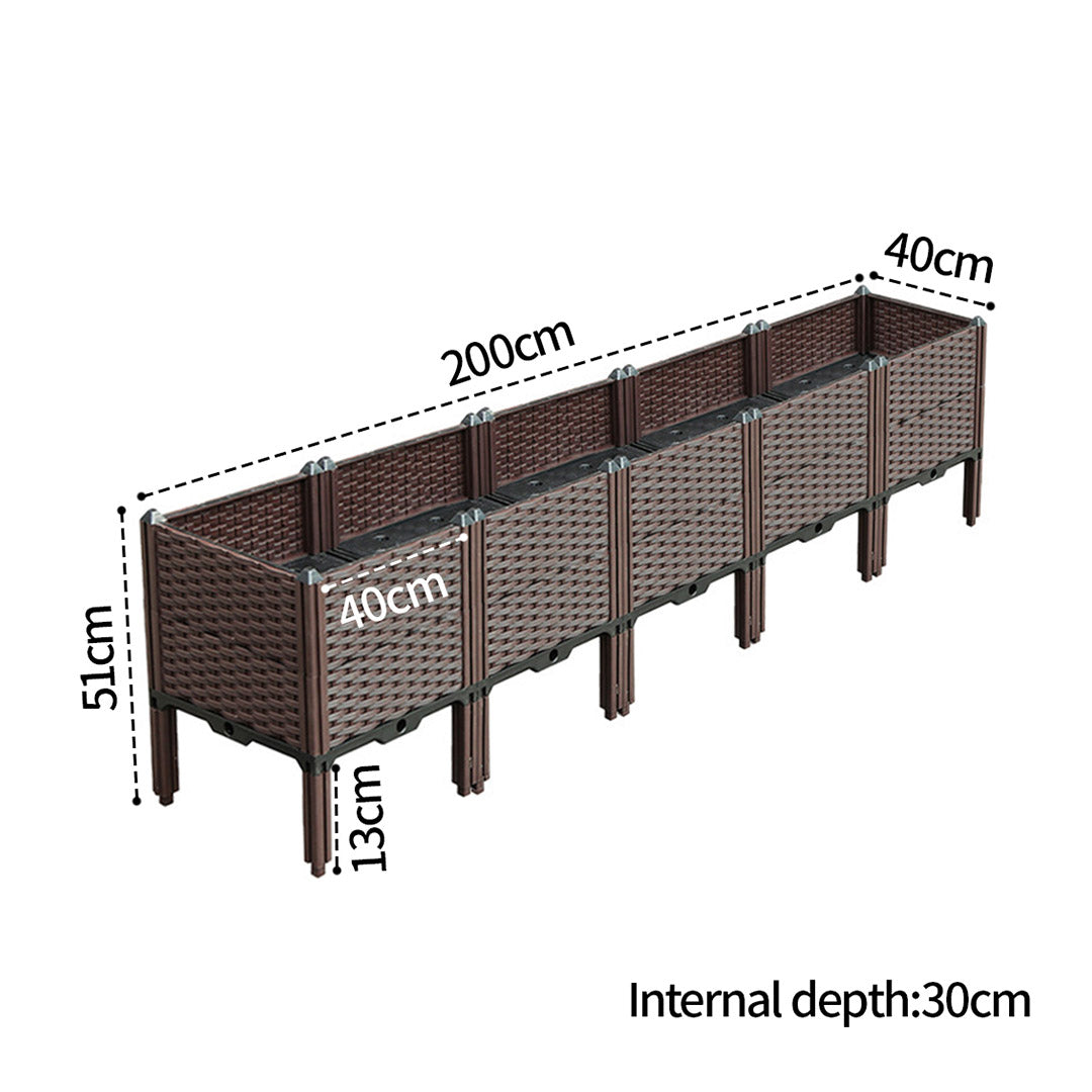 200X51CM Garden Plastic Planter Box with Legs