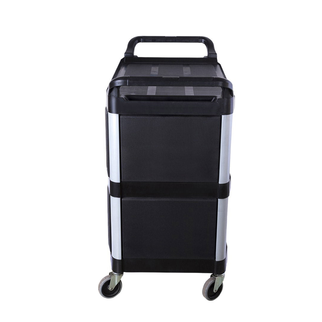 3 Tier Covered Utility Cart Black