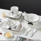 White Antler Printed Ceramic Dinnerware Set of 20