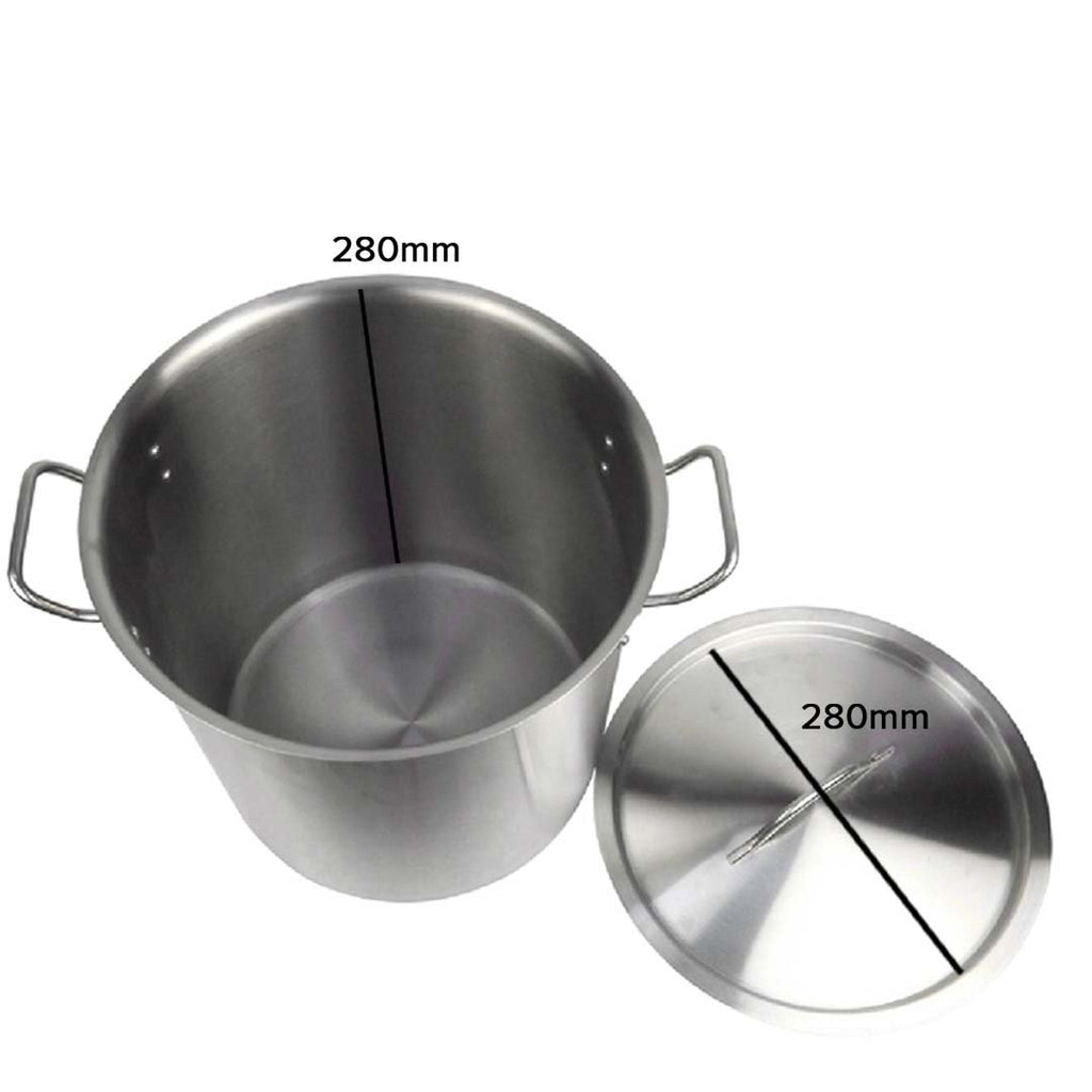 17L Top Grade 18/10 Stainless Steel Stockpot No Lid