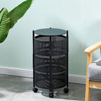 3 Tier Steel Round Rotating Kitchen Cart