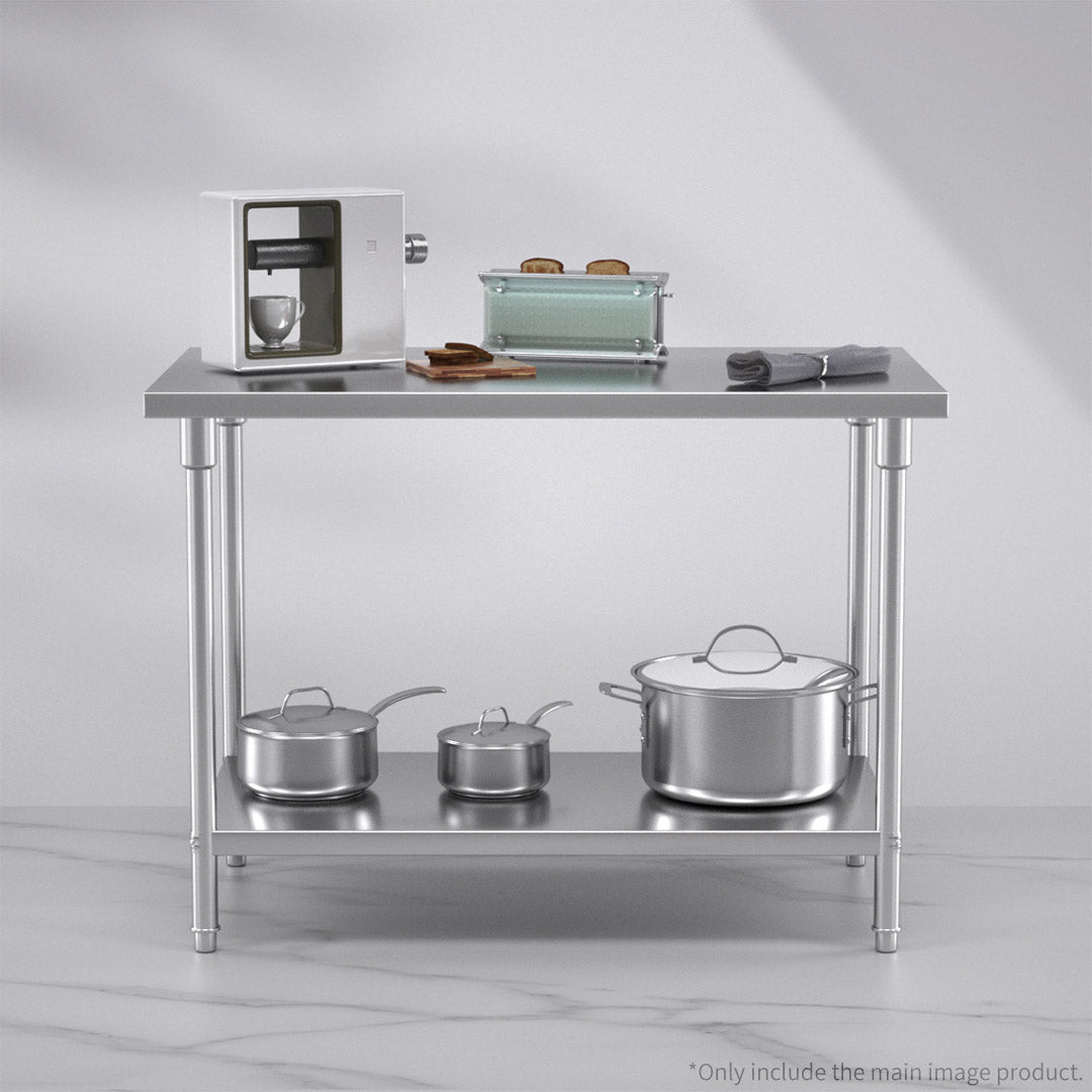 2-Tier Commercial Catering Stainless Steel Work Bench 120*70*85cm