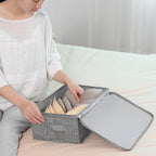 Grey Small Double Zipper Storage Box