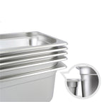 Gastronorm GN Pan Full Size 1/3 GN Pan 10cm Deep Stainless Steel Tray with Lid