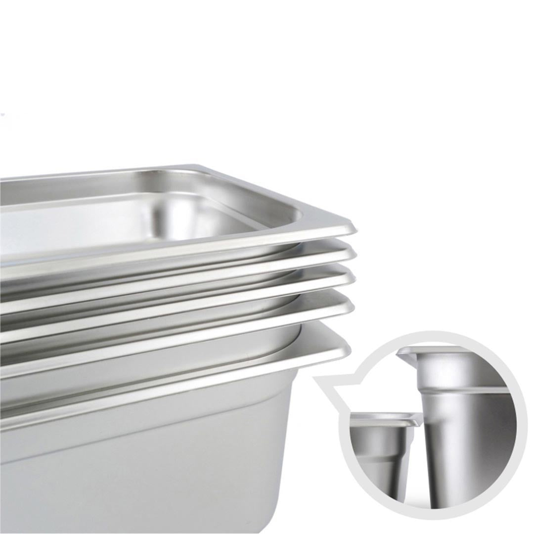 Gastronorm GN Pan Full Size 1/3 GN Pan 10cm Deep Stainless Steel Tray with Lid