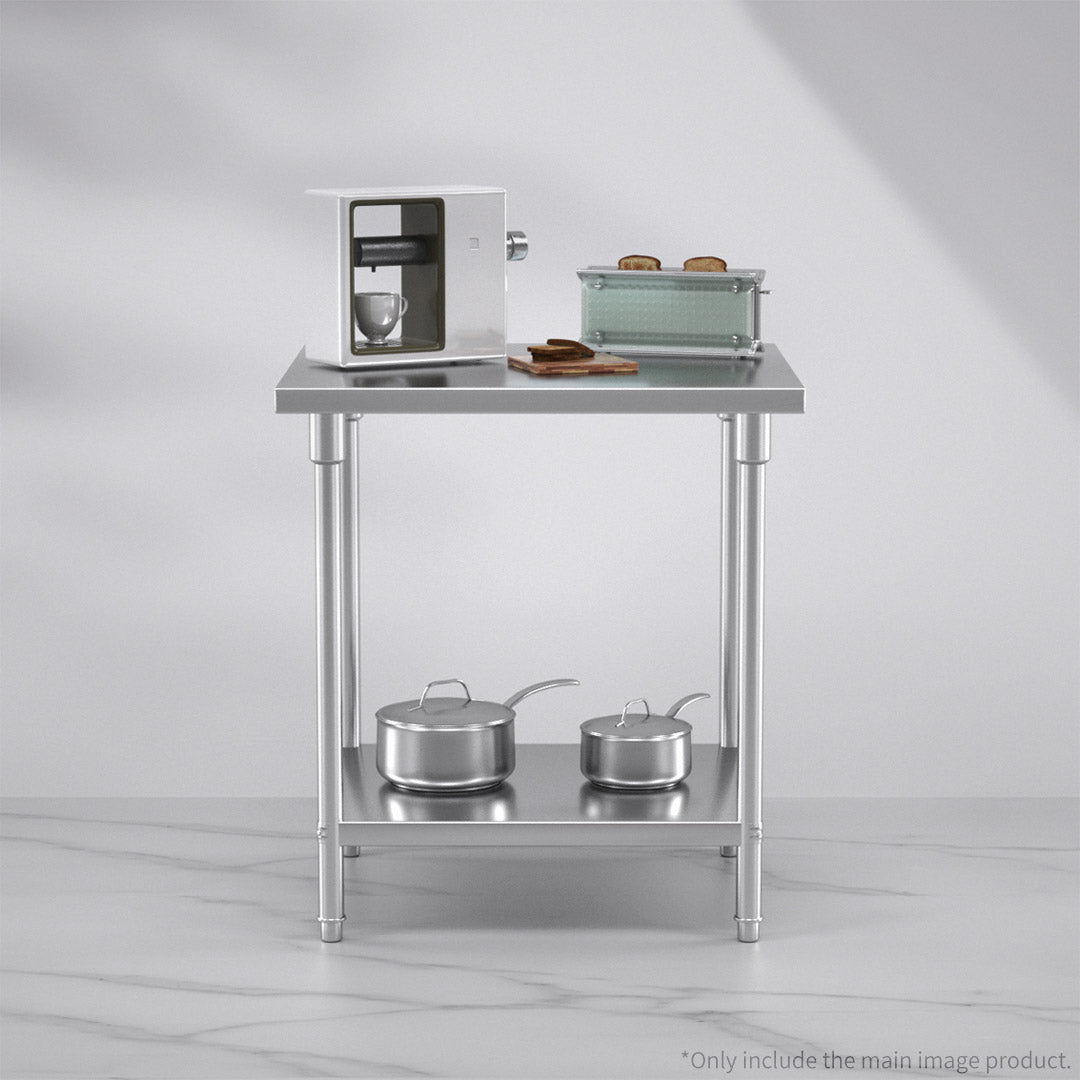 2-Tier Commercial Catering Stainless Steel Work Bench 80*70*85cm